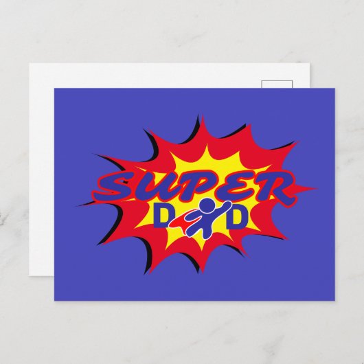 Super Hero Papa Stripboek Vaderdag Briefkaart (Voorkant / Achterkant)