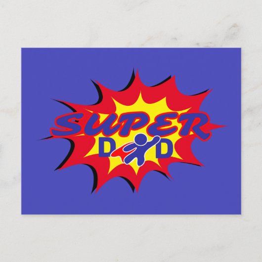 Super Hero Papa Stripboek Vaderdag Briefkaart (Voorkant)