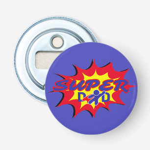 Super Hero Papa Stripboek Vaderdag Button Flesopener