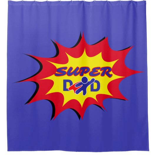 Super Hero Papa Stripboek Vaderdag Douchegordijn (Voorkant)