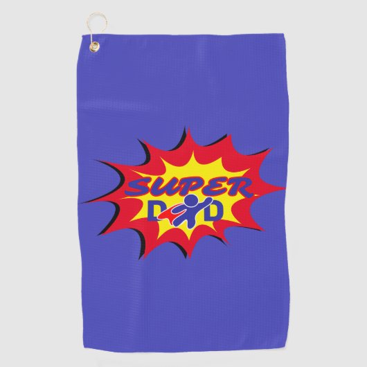 Super Hero Papa Stripboek Vaderdag Golfhanddoek (Voorkant)