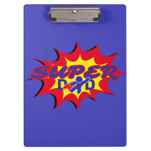 Super Hero Papa Stripboek Vaderdag Klembord (Voorkant)