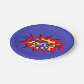 Super Hero Papa Stripboek Vaderdag Papieren Bordje (Gekanteld)