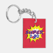 Super Hero Papa Stripboek Vaderdag Sleutelhanger (Voorkant Links)