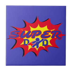 Super Hero Papa Stripboek Vaderdag Tegeltje
