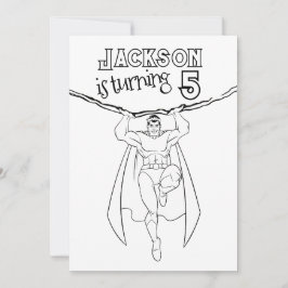 Super Hero Party Invite kleuren in kleur Kaart