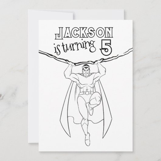 Super Hero Party Invite kleuren in kleur Kaart (Voorkant)