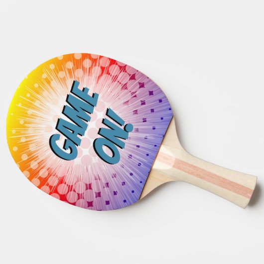 Super Hero Pop Art Paars Game On! Tafeltennisbatje (Zijkant)