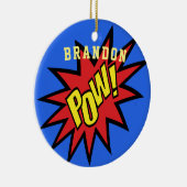 Super Hero Pow Aangepaste kleur Aangepast Keramisch Ornament (Rechts)