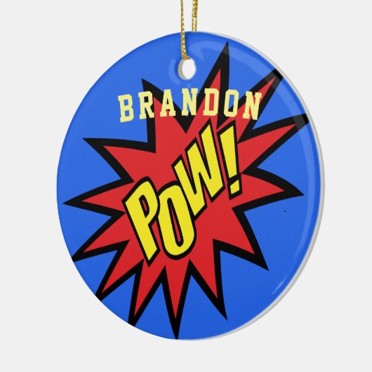 Super Hero Pow Aangepaste kleur Aangepast Keramisch Ornament (Links)