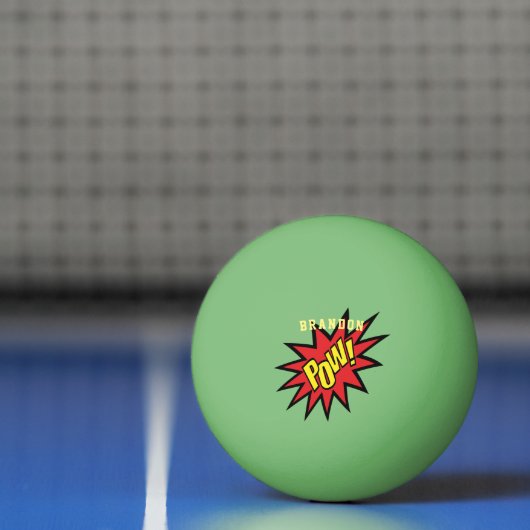 Super Hero Pow Aangepaste kleur Aangepast Pingpongbal (Net)