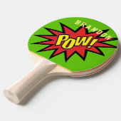 Super Hero Pow Aangepaste kleur Aangepast Tafeltennisbatje (Voorkant Gekanteld)