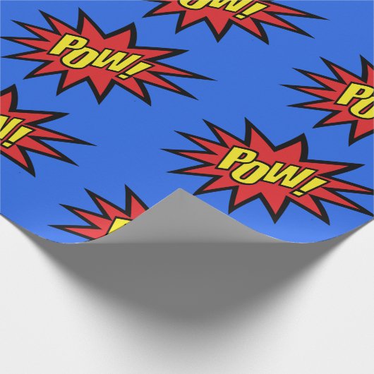 Super Hero Pow - Aangepaste kleur Cadeaupapier (Hoek)