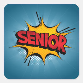 Super Hero Senior Vierkante Sticker