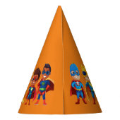 Super Hero Verjaardag Feesthoedjes (Achterkant)
