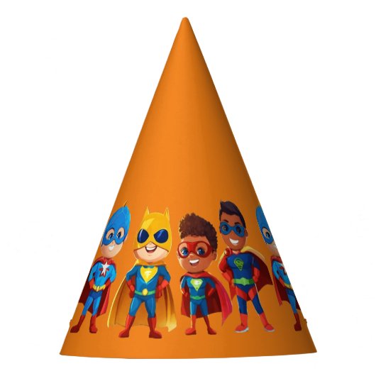 Super Hero Verjaardag Feesthoedjes (Voorkant)