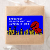 Super Hero Verjaardagsfeestje Grote labels (Insitu)