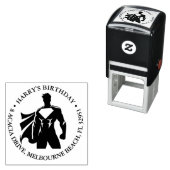 Super Hero verjaardagsfeestje Zelfinktende Stempel (In situ)