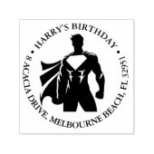 Super Hero verjaardagsfeestje Zelfinktende Stempel (Design)