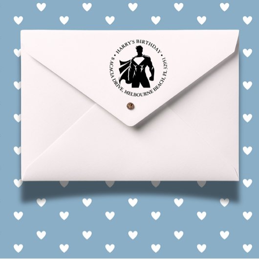 Super Hero verjaardagsfeestje Zelfinktende Stempel