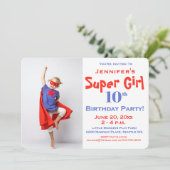 Super Hero voor kinderen, Birthday Party Invitatio Kaart (Staand voorkant)