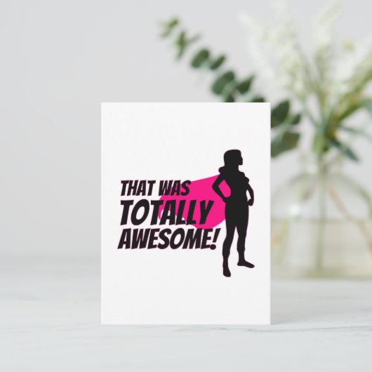 Super Hero Woman Power Briefkaart (Staand voorkant)