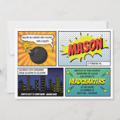 Super Heroes en Villains Kind Birthday Party Kaart (Voorkant)