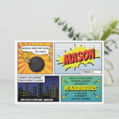 Super Heroes en Villains Kind Birthday Party Kaart (Staand voorkant)