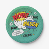 Super Heroes en Villains Kind Birthday Party Papieren Bordje (Voorkant)