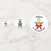 Super Heroes Super Boy Eerste Verjaardag Feesttafe Confetti (Voorkanten)