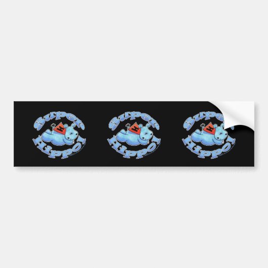 Super Hippo Bumpersticker (Voorkant)