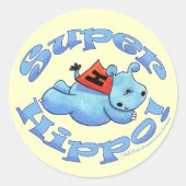 Super Hippo Ronde Sticker (Voorkant)