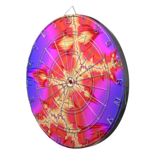 Super Hot Fiery Fizzure Fractal Abstracte Art Dartbord (Voorkant Rechts)