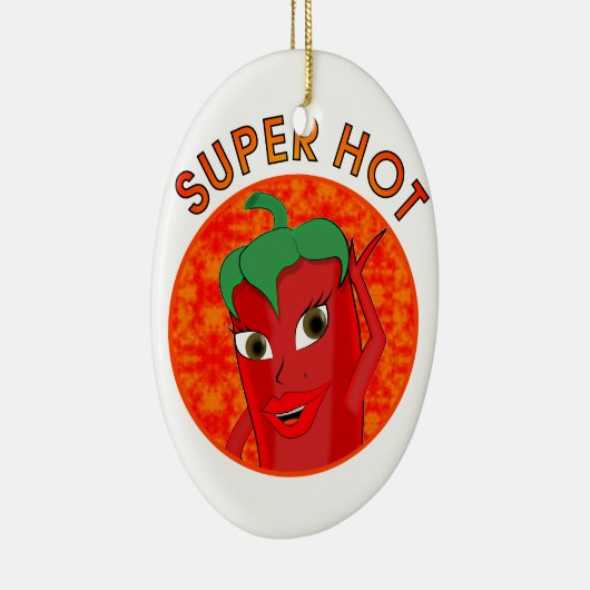 Super Hot Pepper Diva Keramisch Ornament (Rechts)
