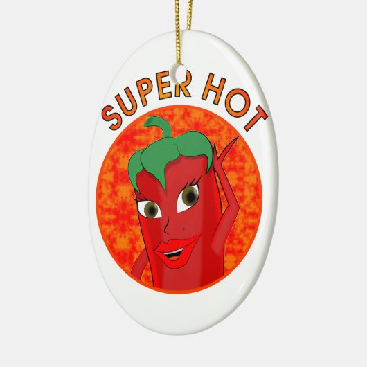 Super Hot Pepper Diva Keramisch Ornament (Links)
