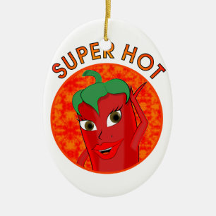 Super Hot Pepper Diva Keramisch Ornament