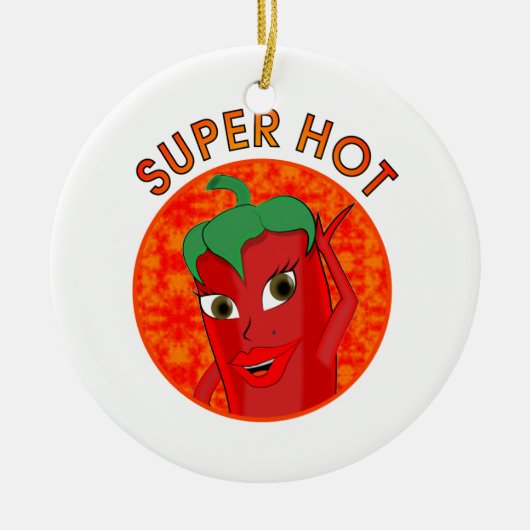 Super Hot Pepper Diva Keramisch Ornament (Voorkant)