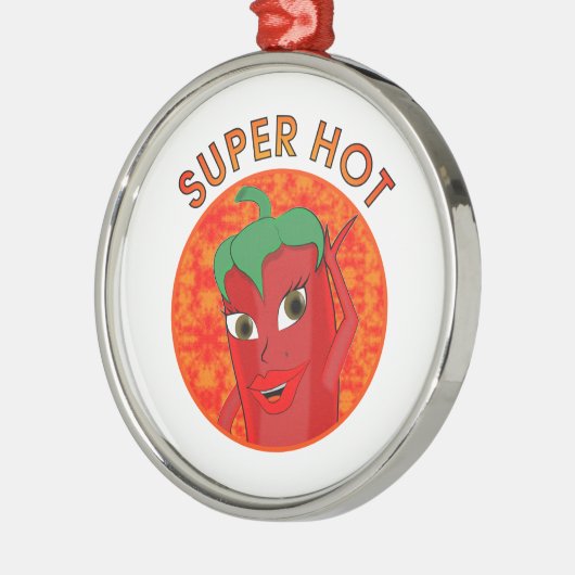 Super Hot Pepper Diva Metalen Ornament (Links)