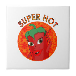 Super Hot Pepper Diva Tegeltje