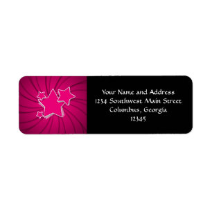 Super Hot Pink Stars en Swirl Background Etiket