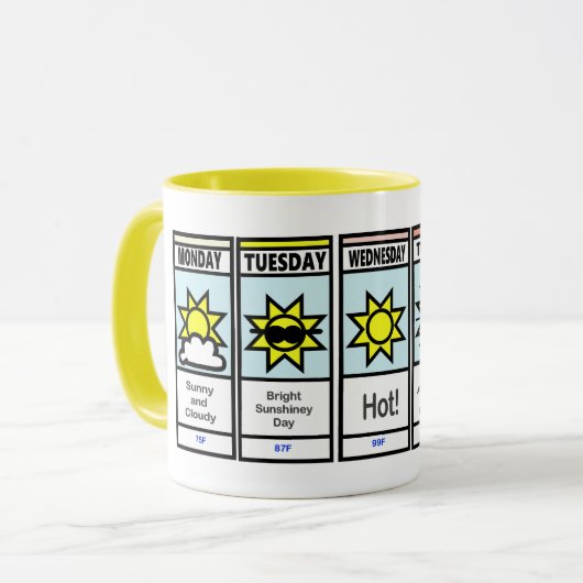 Super Hot Weather Forecast Mok (Voorkant links)