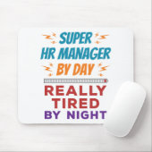 Super HR Manager op dag Echt getild door nacht Muismat (Met muis)
