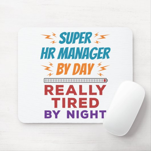 Super HR Manager op dag Echt getild door nacht Muismat (Met muis)