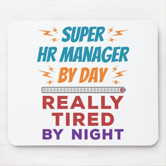 Super HR Manager op dag Echt getild door nacht Muismat (Voorkant)