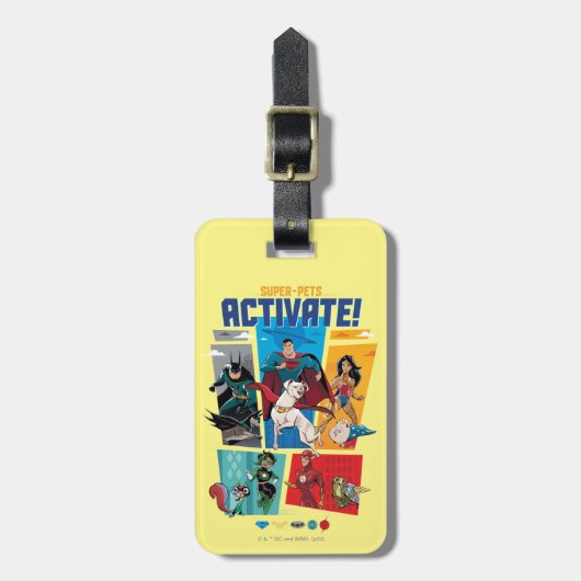 Super-Huisdieren & Justice League - Activeren! Bagagelabel (Voorkant verticaal)