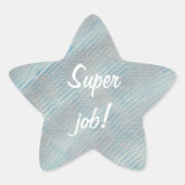 Super Job Blue en Silver White Star Stickers (Voorkant)