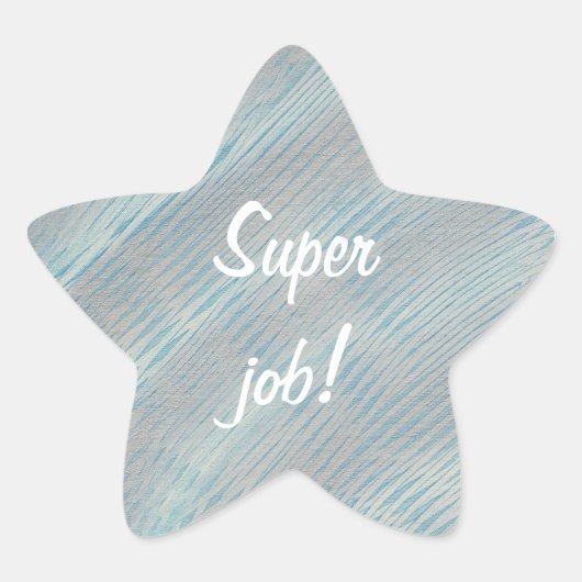 Super Job Blue en Silver White Star Stickers (Voorkant)