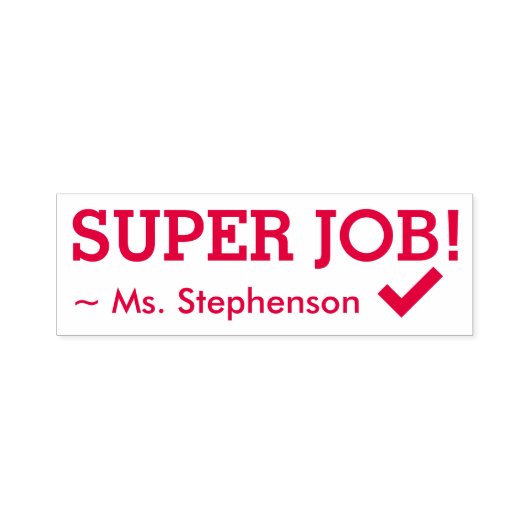 "SUPER JOB!" Educator Rubber Stamp Zelfinktende Stempel (Design)