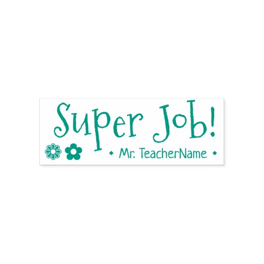 "Super Job!" Leraar Feedback Rubberstempel Zelfinktende Stempel (Design)