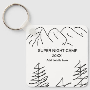 Super kamp zomer winter voeg naam jaar reis vaccin sleutelhanger